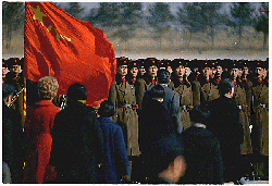 Nixon reviewing troops in China, February 21, 1972