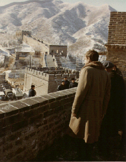 Nixon observing the Great Wall of China, February 24, 1972