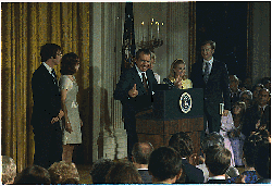 Nixon addresses cabinet and staff prior to departure